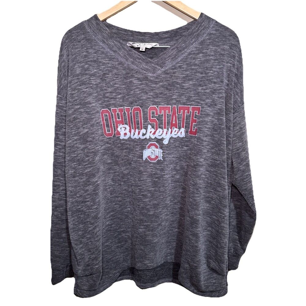 Women’sFlying Colors Ohio State Buckeyes Black V-Neck Long Sleeve Women's Size M